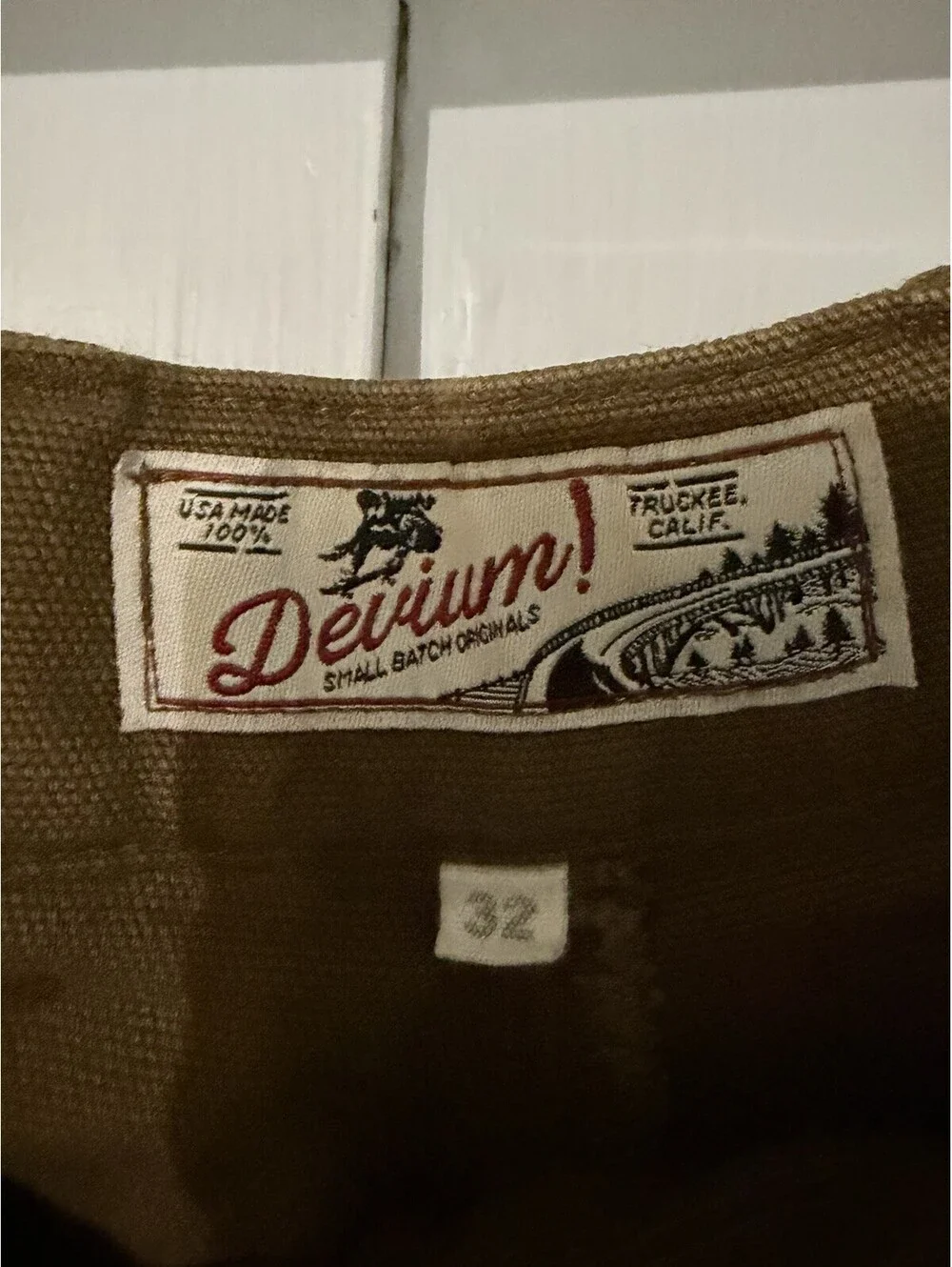 Devium Small Batch Originals Canvas Work Shorts Brown Sz 32 USA Made